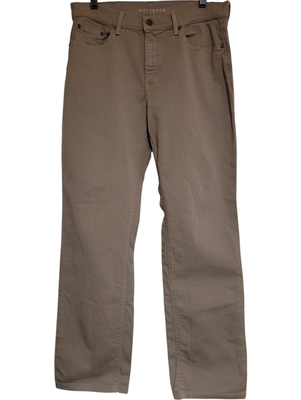 Mott & Bow Mercer Straight Jeans Twill Denim Taupe Mens 32x32 measures accurate